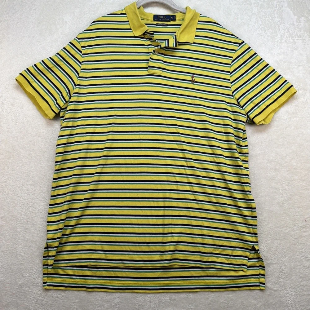 Polo Ralph Lauren‎ Striped Polo Shirt Pima Soft Touch Golf Pony Mens XL